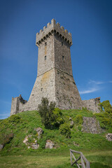 Ruins of medieval castle in Radicofani in Tuscany, Italy