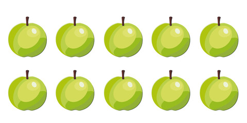 ten small green apples 