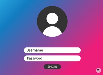 Login form page. Website ui vector elements. Vector stock illustration