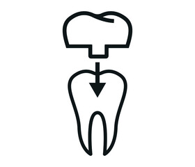 healthy and strong teeth. dental treatment and dental care. dental clinic and dental treatment logo and drawing template. isolated on white background.
