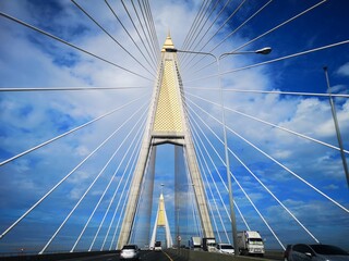 Picture from the Rama VIII Bridge Bangkok Thailand 