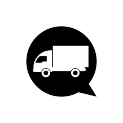 Delivery cargo truck vehicle icon isolated on white background