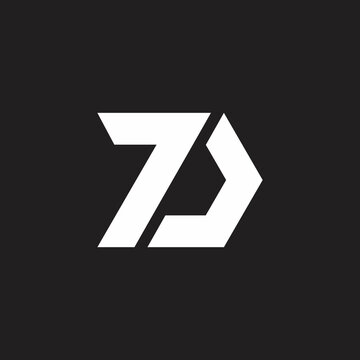 letter pd simple motion arrow geometric logo vector