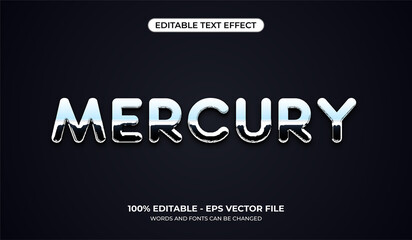 Mercury text effect. Editable text in liquid chemistry style