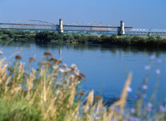The historic bridge in Tczew on the Vistula River, Poland, Europe