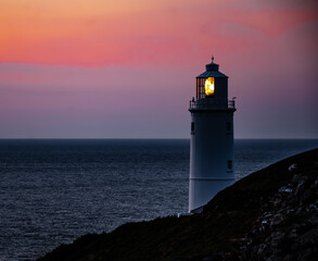 Sunset on the sea in Cornwall, United Kingdom