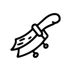 fishing knife line vector doodle simple icon
