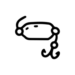 fishing spoon lure line vector doodle simple icon