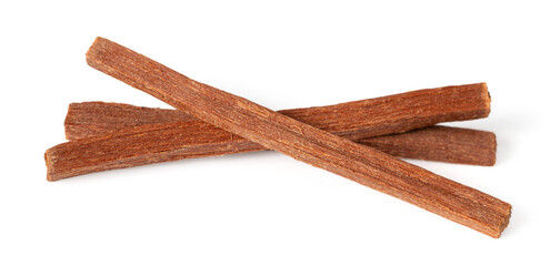 sandalwood sticks isolated on white background