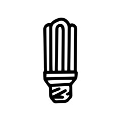 energy efficiency lamp line vector doodle simple icon