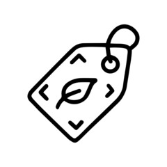 label with leaf line vector doodle simple icon