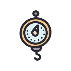 hanging scale color vector doodle simple icon