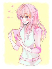 SNSに夢中になる女性