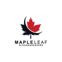 Maple Leaf Logo Template Design Vector, Emblem, Design Concept, Creative Symbol, Icon