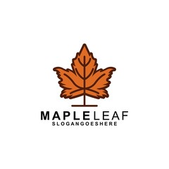Maple Leaf Logo Template Design Vector, Emblem, Design Concept, Creative Symbol, Icon