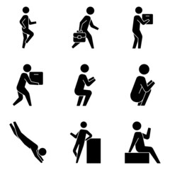 people movement illustration set with modern style