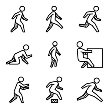 people movement illustration set with modern style