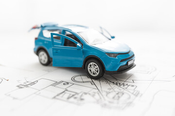 Picture of the concept of installment payments car rentals via credit card systems or online.