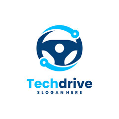 Drive technology logo vector. Smart driving logo template concept.