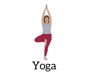 A vector illustration of a woman doing a yoga exercise style on a white background.