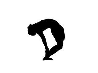 Illustration of a shadowy yoga vector with a white background.