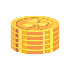 golden coins with clovers
