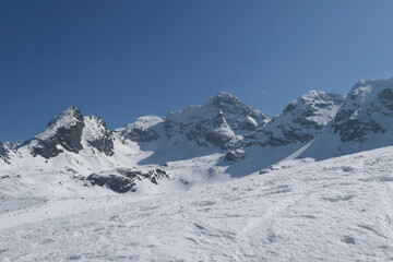 Fototapeta na wymiar Winter in Tatra Mountains. Ski slope.