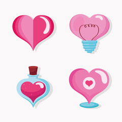 valentines day four icons