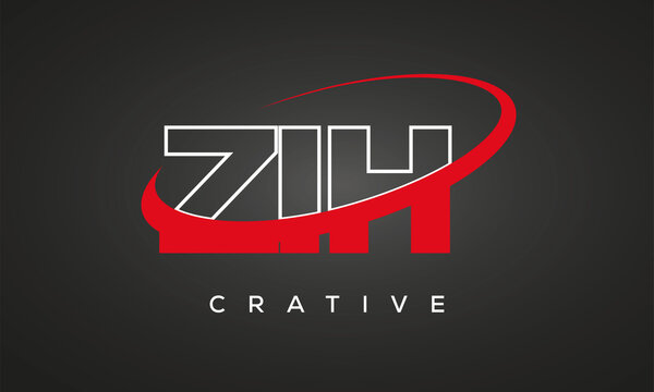 ZIH letters creative technology logo design