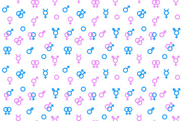 Gender symbol seamless pattern on white background - 482414979