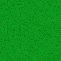 Fototapeta na wymiar Seamless Leaf Pattern - Abstract Green Background Vector