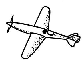 airplane black and white drawing