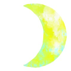 月　水彩　手描き　満ち欠け