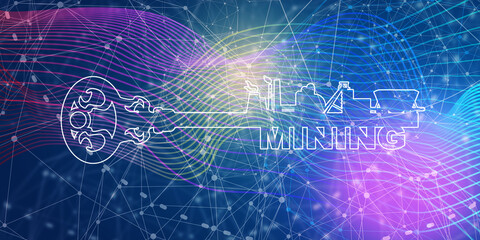 Flat design style modern illustration concept of a key of mining industry