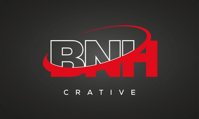 BNH letters creative technology logo design