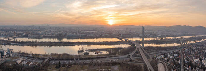 scenic aerial view to Vienna