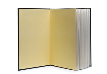 Blank open luxury book isolated on white 