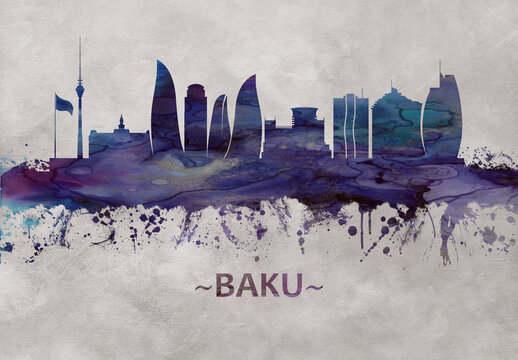 Baku Azerbaijan Skyline