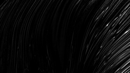 Obraz premium Abstract white lines on black background. 3d waves illustration, 3d rendering.