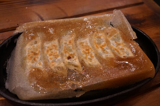 Japanese Food,  Gyoza with Wings or Hanetsuki Gyoza - 日本料理 羽根つき餃子