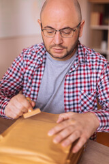 Small business owner sending mail