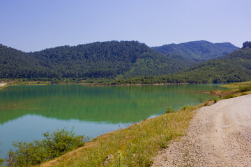 beautiful lake in the mountains