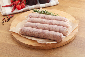 Raw pork sausages for grill