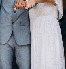 happy groom and bride together