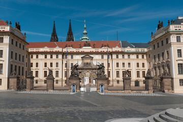 Fototapeta na wymiar First courtyard of Prague Castle (První nádvoří Pražského hradu)