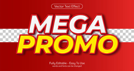 Mega Promo text editable style illustrator text effect, mega promo sale label for composition