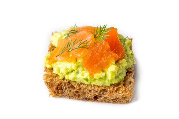 Toasts with avocado and smoked salmon