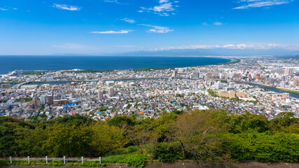 静岡県沼津市 香貫山公園から見る沼津の街並みと駿河湾