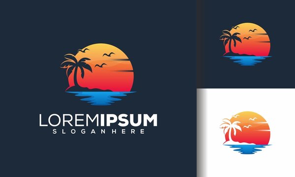 Abstract beach logo design