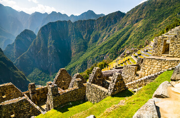 Ruins of ancient Incan city of Machu Picchu. UNESCO world heritage in Peru